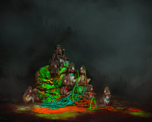 MONKEYS ON THE EDGE OF THE FOREST, POCKET EDITION, SIGNED & FRAMED,  BEHIND ACRYLGLASS