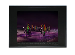 MONKEYS RIDING ALONG THE WADDEN SEA, POCKET EDITION, SIGNED & FRAMED,  BEHIND GLASS