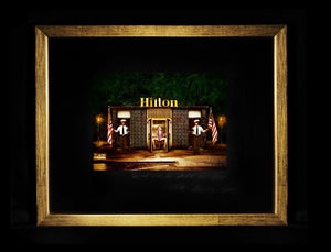 PARIS HILTON, GOLDEN FRAME, BLACK PASSEPARTOUT, different sizes