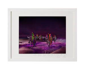 MONKEYS RIDING ALONG THE WADDEN SEA, POCKET EDITION, SIGNED & FRAMED,  BEHIND GLASS